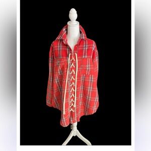 POL Red Plaid Women's Top